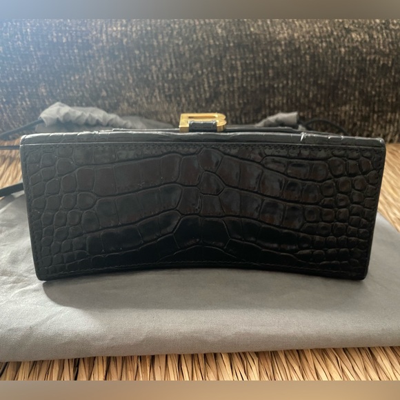 Balenciaga Hourglass Small Croc-Embossed Black - Picture 6 of 17
